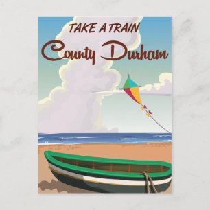Cartão Postal Cartaz de viagem de trem de County Durham