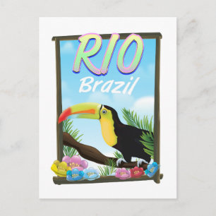 Cartão Postal Cartaz de viagem de Tucano para voar para o Brasil