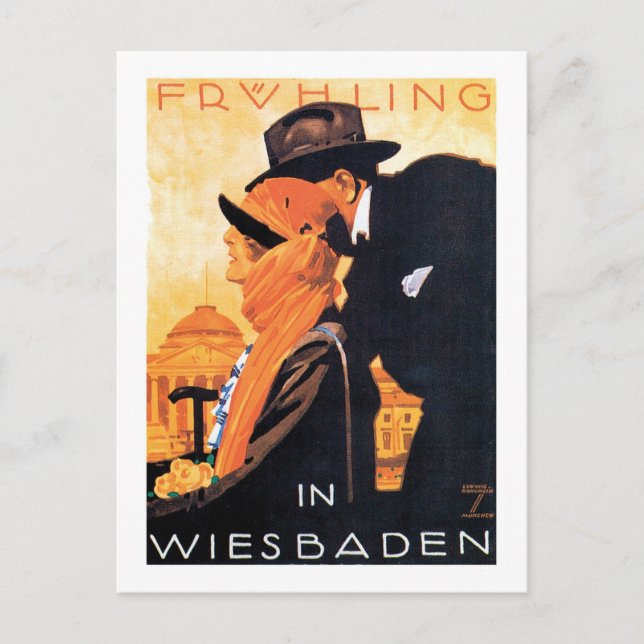Cartão Postal Cartaz de Viagem de Wiesbaden (Frente)
