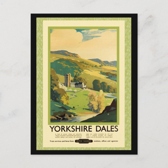 Cartão Postal Cartaz de Viagem de Yorkshire Dales (Frente)