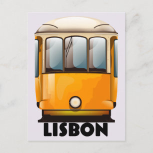 Cartão Postal Cartaz de viagem do bonde amarelo de Lisboa