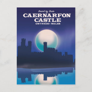 Cartão Postal Cartaz de viagem do Castelo de Caernarfon, Gwynedd