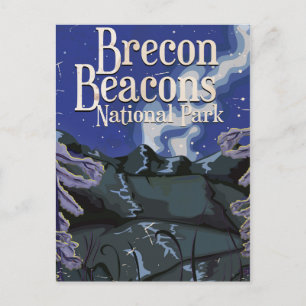 Cartão Postal Cartaz de Viagem do Comboio Vintage Brecon Beacons