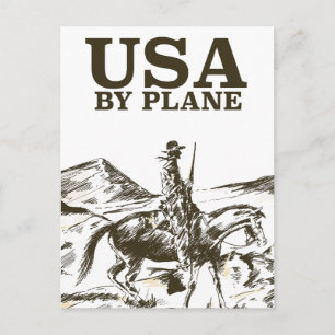 Cartão Postal Cartaz de viagem do cowboy dos EUA