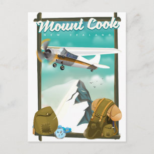 Cartão Postal Cartaz de viagem do Monte Cook na Nova Zelândia