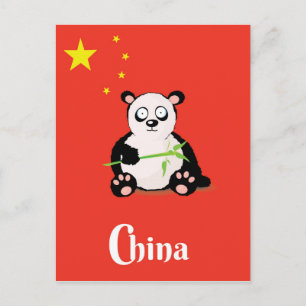 Cartão Postal Cartaz de viagem do Panda da China.