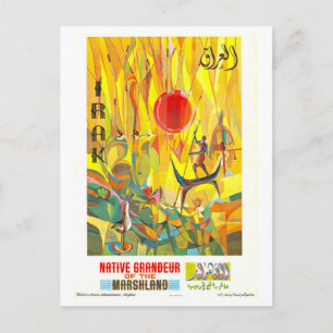Cartão Postal Cartaz de Viagem do Pântano Iraquiano Antigo