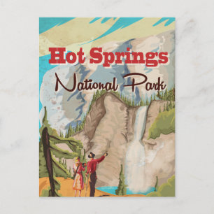 Cartão Postal Cartaz de viagem do Parque Nacional Hot Springs