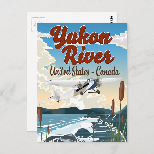 Cartão Postal cartaz de viagem do rio Yukon EUA Canadá (Frente/Verso)