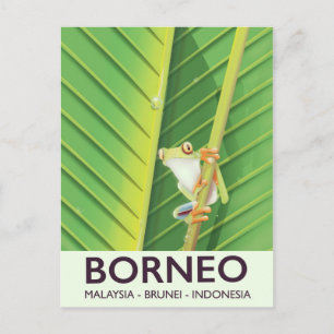 Cartão Postal cartaz de viagem do sapo venenoso de Bornéu