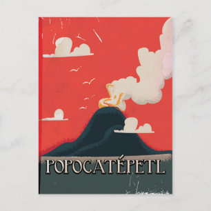 Cartão Postal Cartaz de Viagem do Vulcão Popocatépetl