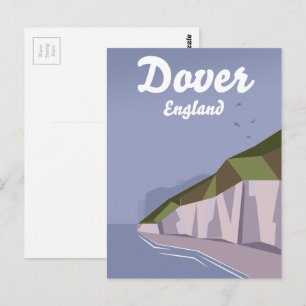 Cartão Postal cartaz de viagem dos penhascos brancos de Dover