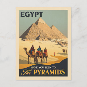Cartão Postal Cartaz de Viagem Egito Vintage – As Pirâmides de G