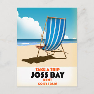 Cartão Postal Cartaz de viagem estilo vintage da Joss Bay Kent.