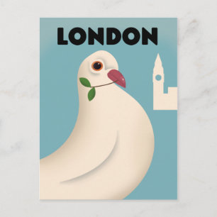 Cartão Postal Cartaz de viagem estilo vintage de Londres.