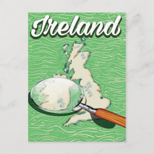 Cartão Postal Cartaz de viagem estilo vintage Irlanda