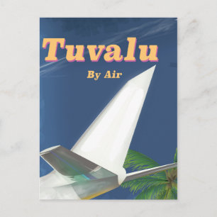 Cartão Postal Cartaz de viagem estilo vintage Tuvalu