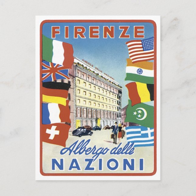Cartão Postal Cartaz de Viagem Firenze Nazioni (Frente)