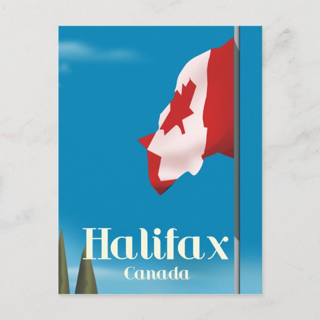 Cartão Postal cartaz de viagem Halifax Canadá (Frente)