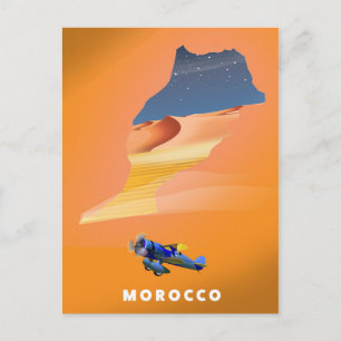 Cartão Postal Cartaz de viagem impresso do mapa ilustrado de Mar