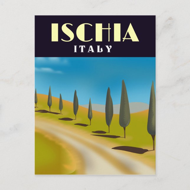 Cartão Postal cartaz de viagem Ischia Itália (Frente)