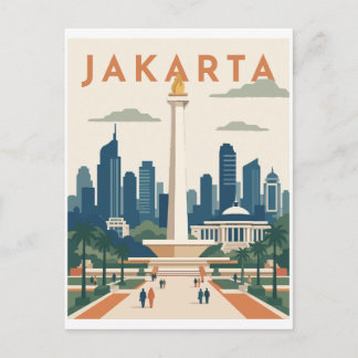 Cartão Postal Cartaz de Viagem Jacarta Indonésia