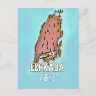 Cartão Postal Cartaz de viagem Lefkada Grécia.
