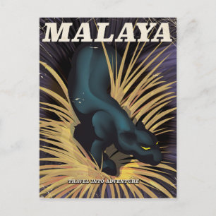 Cartão Postal Cartaz de viagem Malaya Vintage.