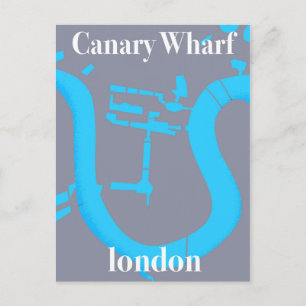 Cartão Postal cartaz de viagem mapa do cais de canary londres