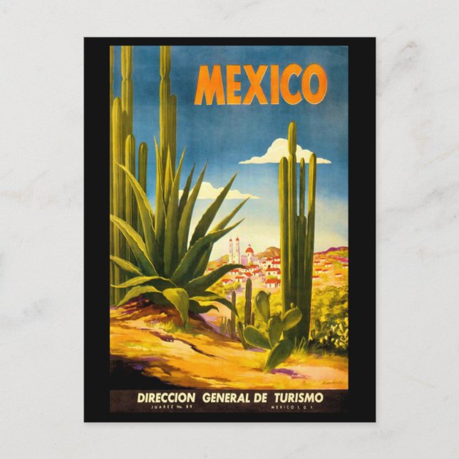 Cartão Postal Cartaz de Viagem México (Frente)
