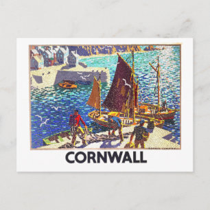 Cartão Postal Cartaz de Viagem Mosaico Vintage Cornwall