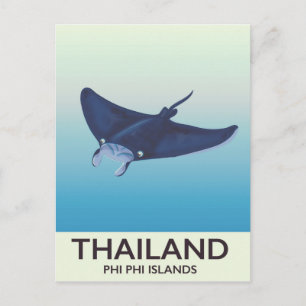 Cartão Postal Cartaz de viagem para as Ilhas Phi Phi da Tailândi