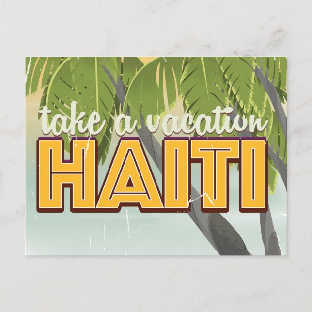 Cartão Postal Cartaz de viagem para férias no Haiti (Frente)
