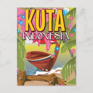 Cartão Postal Cartaz de viagem para Kuta Indonésia
