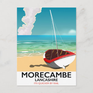 Cartão Postal Cartaz de viagem para Morecambe, Lancashire à beir