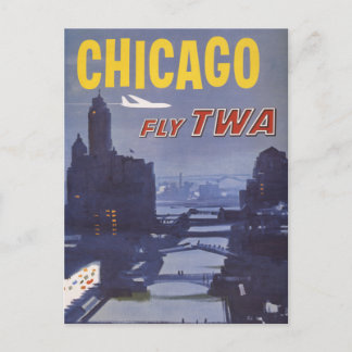 Cartão Postal Cartaz de Viagem para Voos da Trans World Airlines