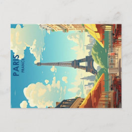 Cartão Postal cartaz de viagem paris retrô