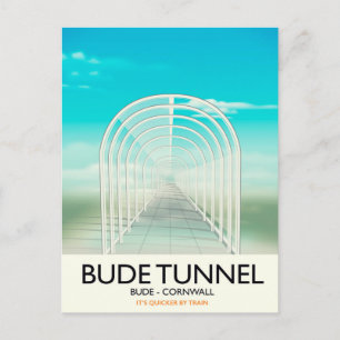 Cartão Postal Cartaz de Viagem Paródia do Túnel de Bude, Cornwal