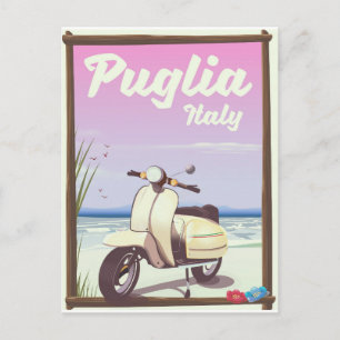 Cartão Postal Cartaz de viagem Puglia Itália.