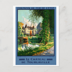 Cartão Postal Cartaz de Viagem Restaurado Vintage da França Tour