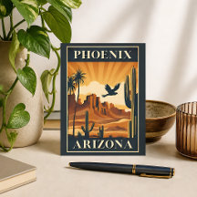 Cartaz de Viagem Retro Phoenix Arizona
