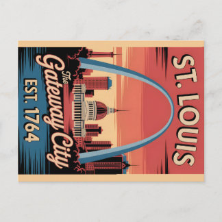 Cartão Postal Cartaz de Viagem Retro Vintage St. Louis Missouri