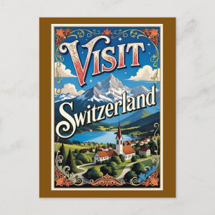 Cartão Postal Cartaz de viagem Suíça