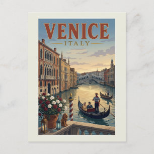 Cartão Postal Cartaz de Viagem Veneza Itália