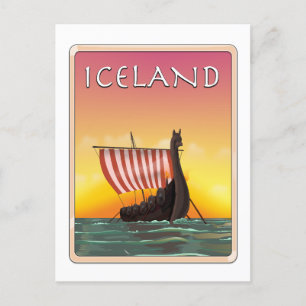 Cartão Postal cartaz de viagem Viking Islândia