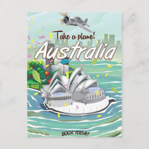 Cartão Postal Cartaz de viagem vintage Austrália Sydney