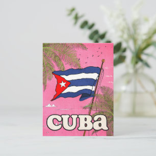 Cartão Postal Cartaz de Viagem Vintage Bandeira Cubana