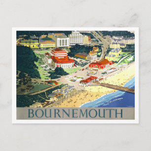Cartão Postal Cartaz de Viagem Vintage Bournemouth