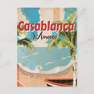 Cartão Postal Cartaz de viagem vintage Casablanca
