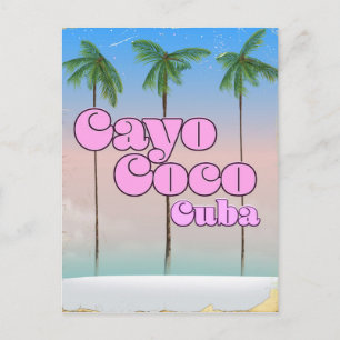 Cartão Postal Cartaz de viagem vintage Cayo Coco Cuba